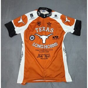 Voler Texas Longhorns Cycling Jersey Mens Medium Orange UT Austin Stretch Light